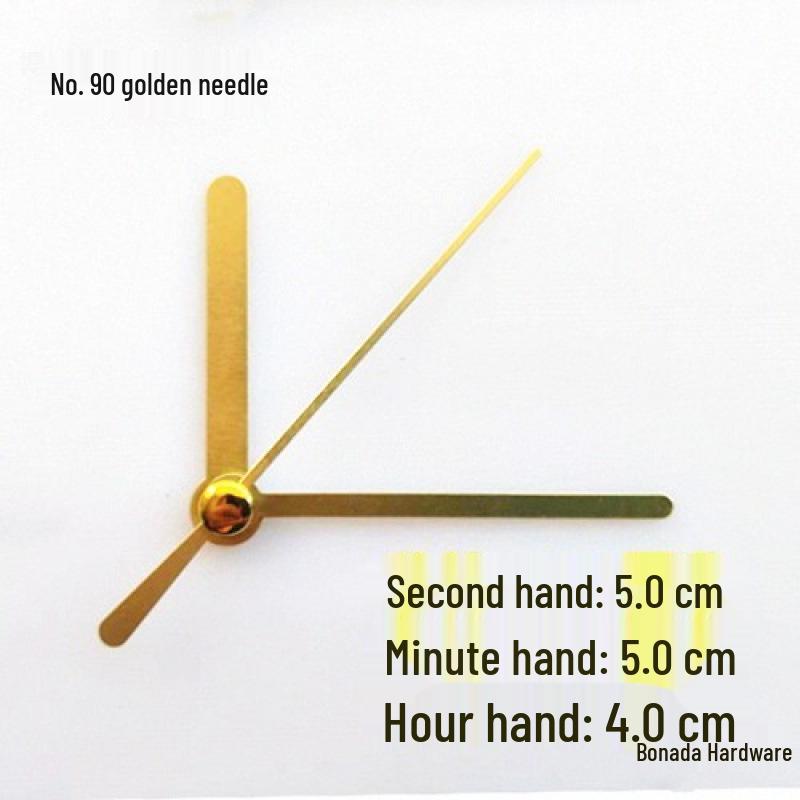Gold Pointer DIY Quartz Clock Hands for Wall Clocks - Cross Stitch & Metal Design