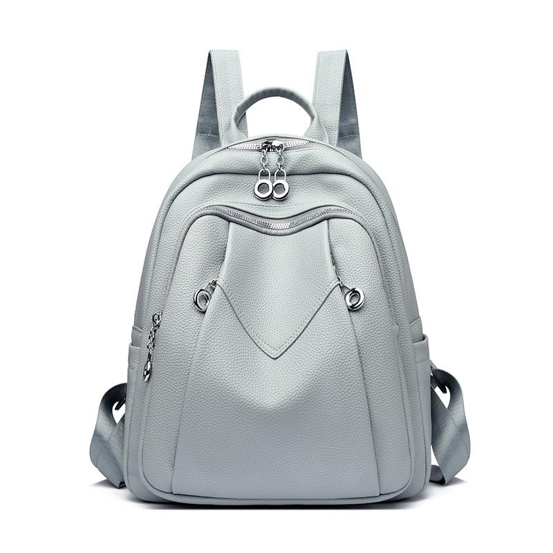 Backpack for Women, Large Capacity PU Backpack, Candy Colored Student Backpack