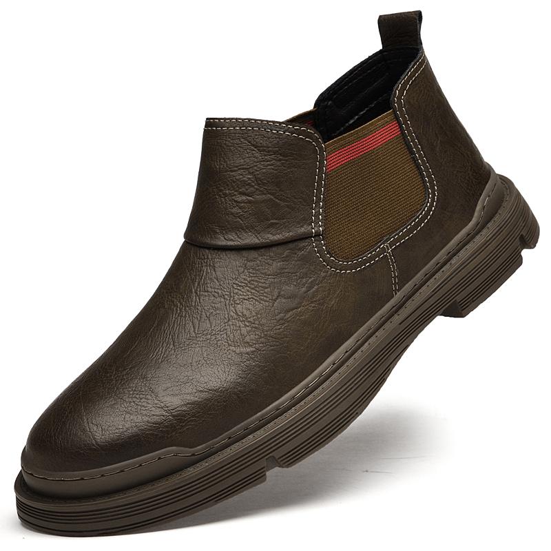 

Зимние ботинки итальянского бренда Chelsea Мужские зимние ботинки Ботильоны с рукавами Модные ботинки из кожи Мужские деловые короткие ботинки для активного отдыха 44