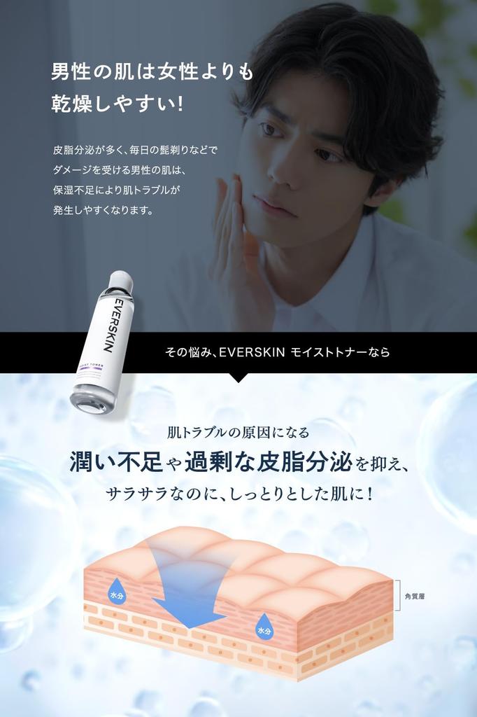 EVERSKIN Medicated Lotion for Acne Highly Acne Scar Toner for Rough Men and Skin Made In 150ml [Quasi-drug] Care, Heparinoid, Moisturizing, Relief,