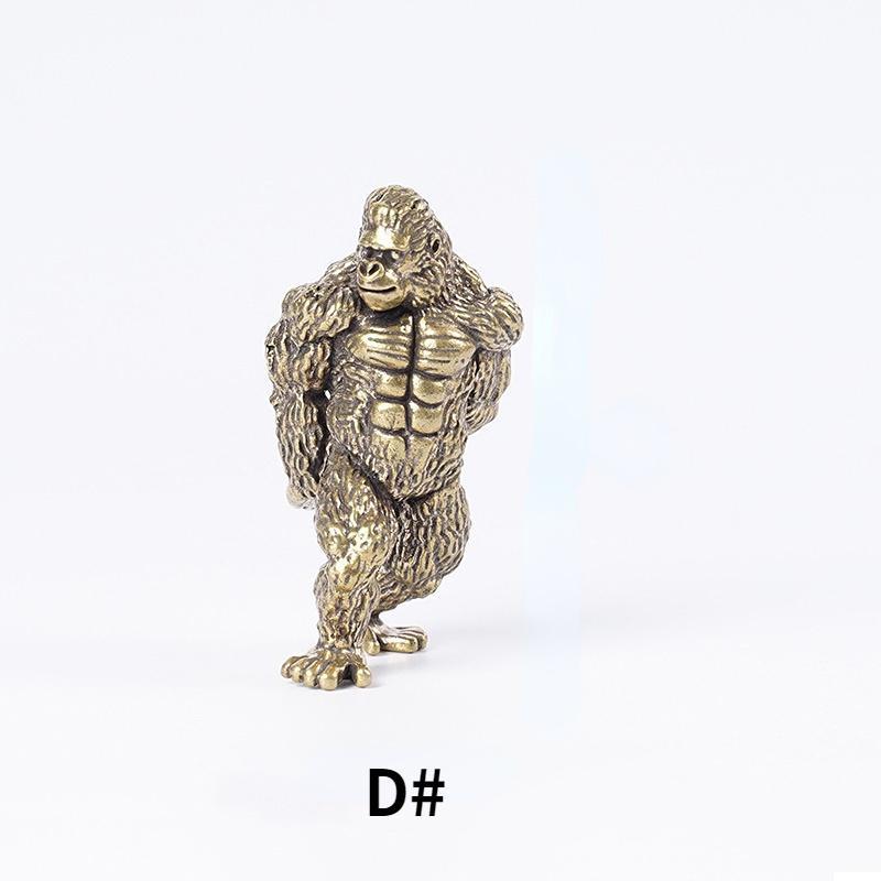 

Ретро латунь фитнес бицепс Brachii Gorilla маленькая статуя офис настольные украшения декор ремесла мышцы животных фигурки орангутанга Style D