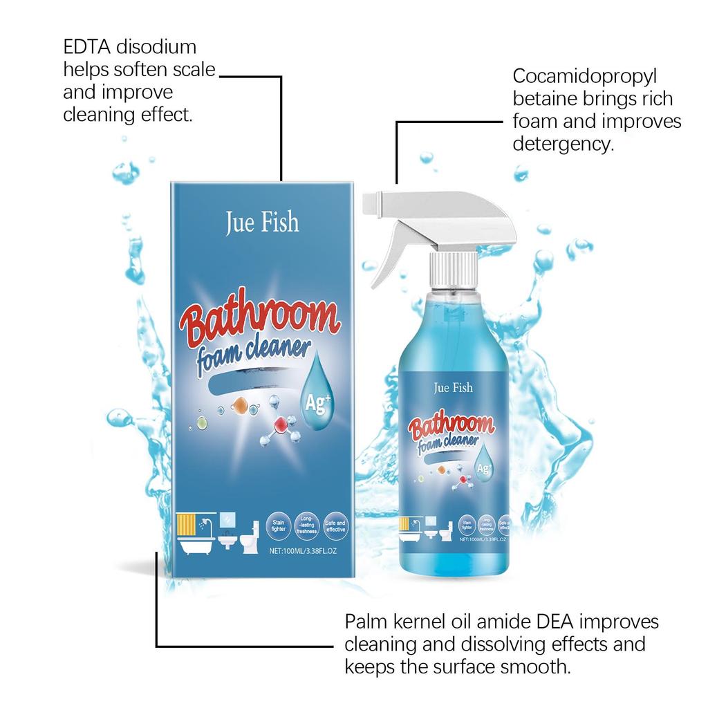 Bathroom Foam Cleaner Stubborn Grime Remover Rust Soften Scale Wall Joint Mold Cleaning Ceramic Tile Water Stain Scale Cleaner