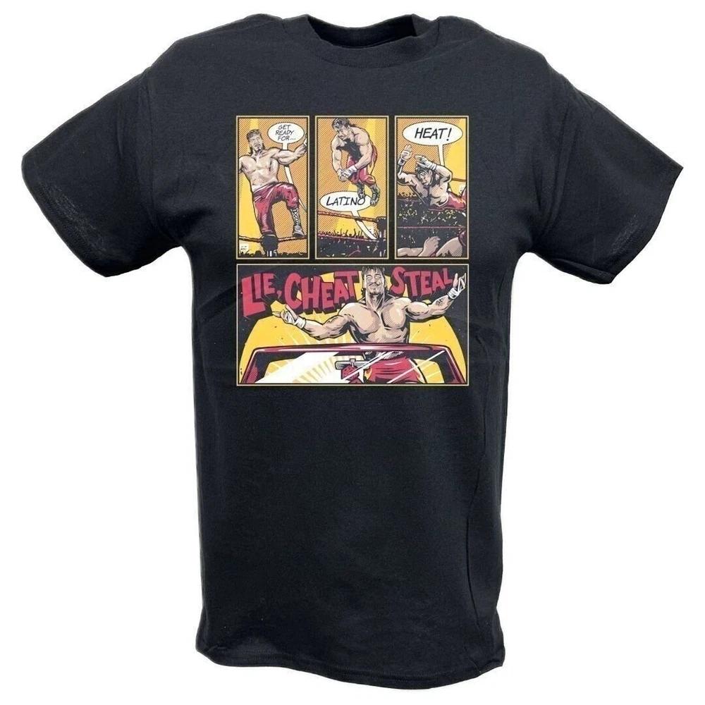 Eddie Guerrero Comic Lie Cheat Steal Black Tshirt S