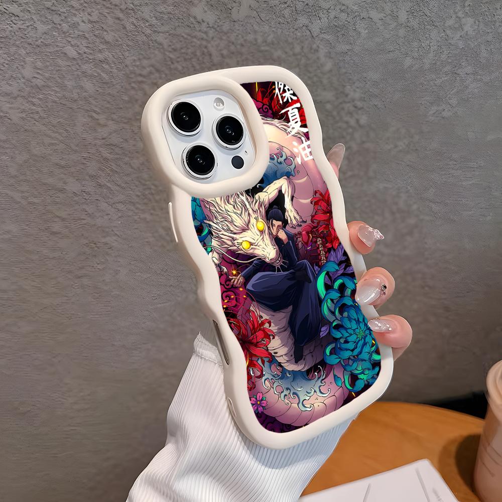

Jujutsu Kaisen Geto Suguru Phone Case for iPhone 17 16 15 14 13 12 11 Air Pro Max Plus Wavy Edge TPU Colorful Cover Pretty Cover iPhone 16