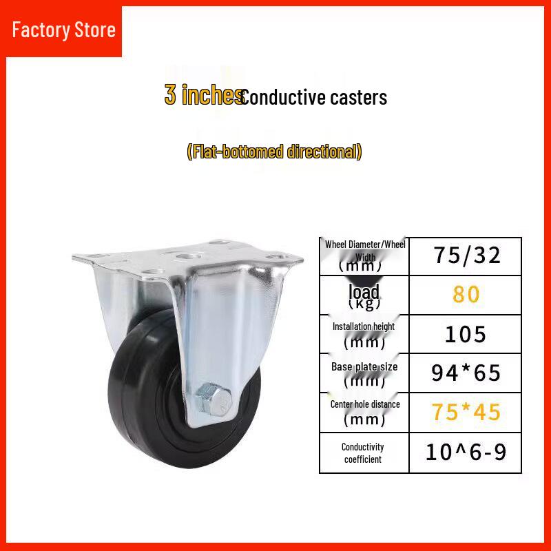 Anti-Static Turtle Industrial Flat Cart with Brake - Black