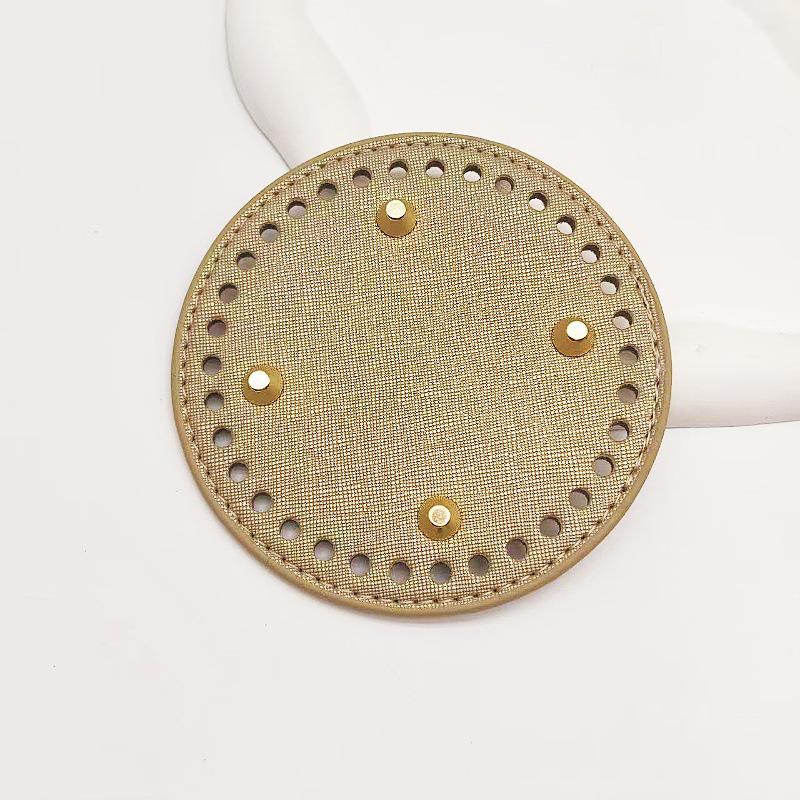 Hand-Crocheted DIY HyunA Woven Bag Base - 12cm Round PU Leather Bottom for Handbag Accessories