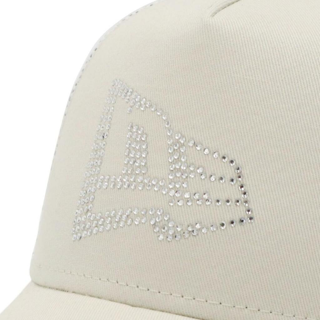 [New Era] New Era Kids Mesh Cap Youth 9FORTY A-Frame Trucker 14666047 NER33K1806 Ivory Rhinestone Flag Logo ONSPOTZ Exclusive Girls Kids Hat 9FORTY