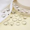 21 Pieces Vintage Butterfly Heart Rings Set Decoration for Trendy Women Adjustable Sturdy Alloy Jewelry Pieces