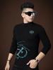 European Trendy Brand 2025 Autumn New Half-Turtleneck Base Sweater Men's Trendy Printed Casual Pullover Knitwear
