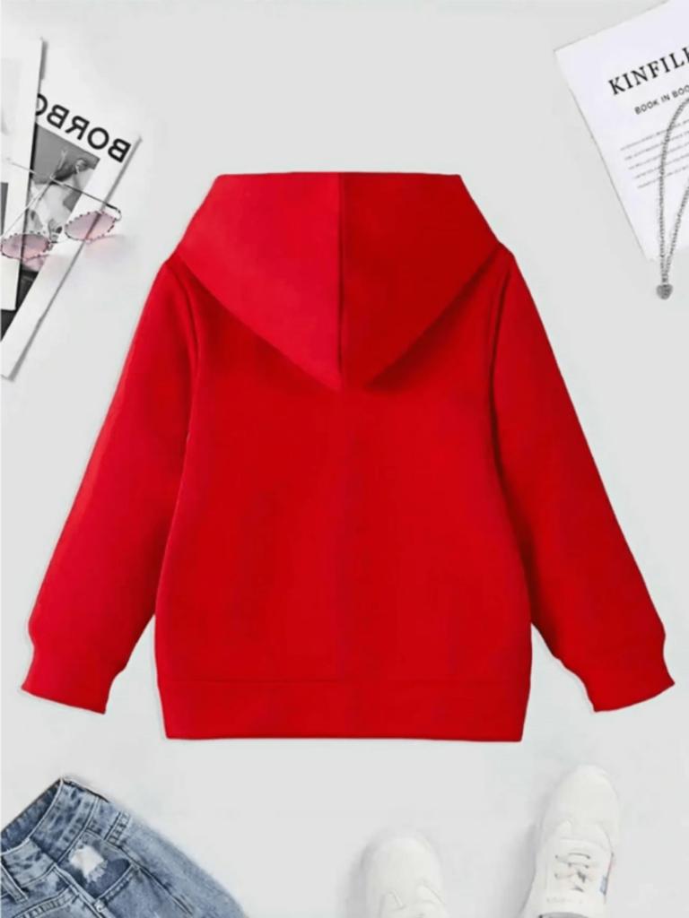 Podzimní/Zimní Vánoční Unisex Mikina, Volný Ležérní Design s Kapucí a Potiskem Kresleného Medvídka, Módní Mikina
