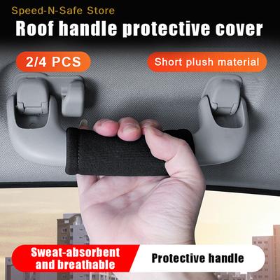 2 Or 4 Pieces Soft Plush Car Roof Armrest Non-Slip Handle Protector – Interior Automotive Accessory For Pull And Ceiling Handles