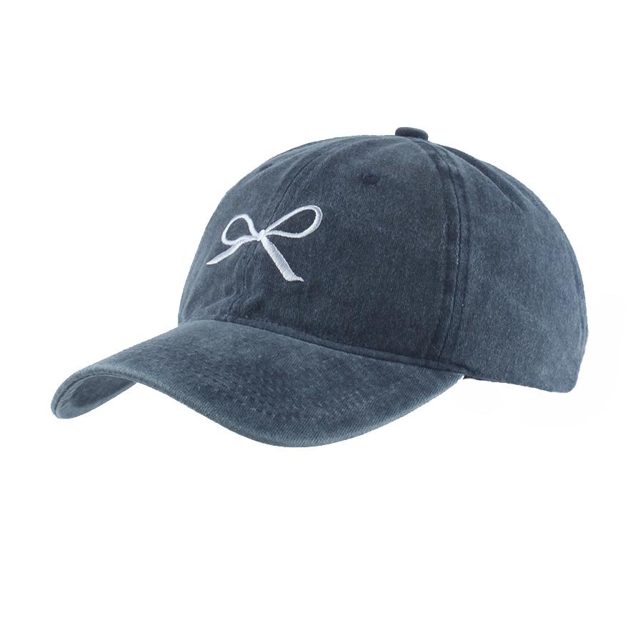 Y2K Korean Washed Cotton Baseball Cap Women Summer Bowknot Embroidery Snapback Hat Adjustable Sunscreen Outdoors Caps