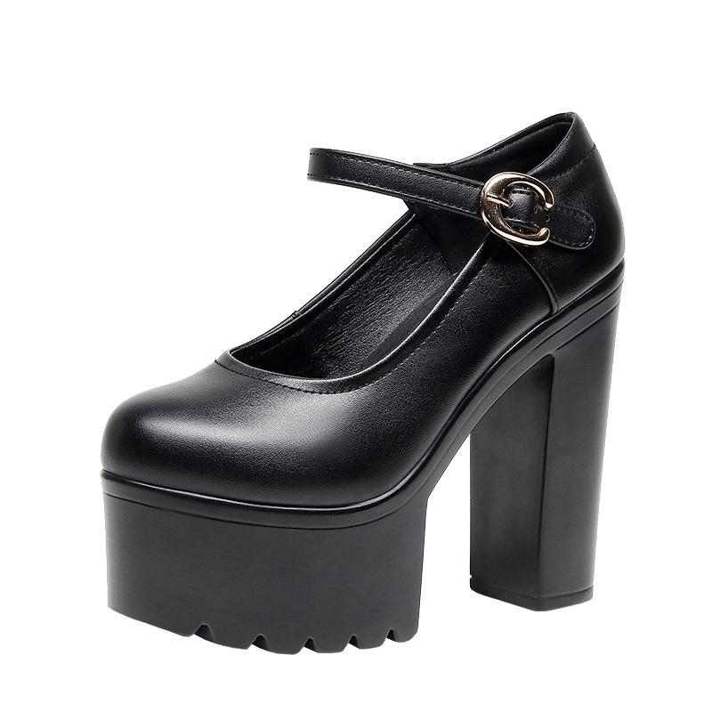 10cm 14cm Kleine Größe 32-43 Sexy Flache Dicke Klobige Plateau Schuhe Damen 2025 Frühling Block Hohe Absätze Schuhe Kleid Model Party