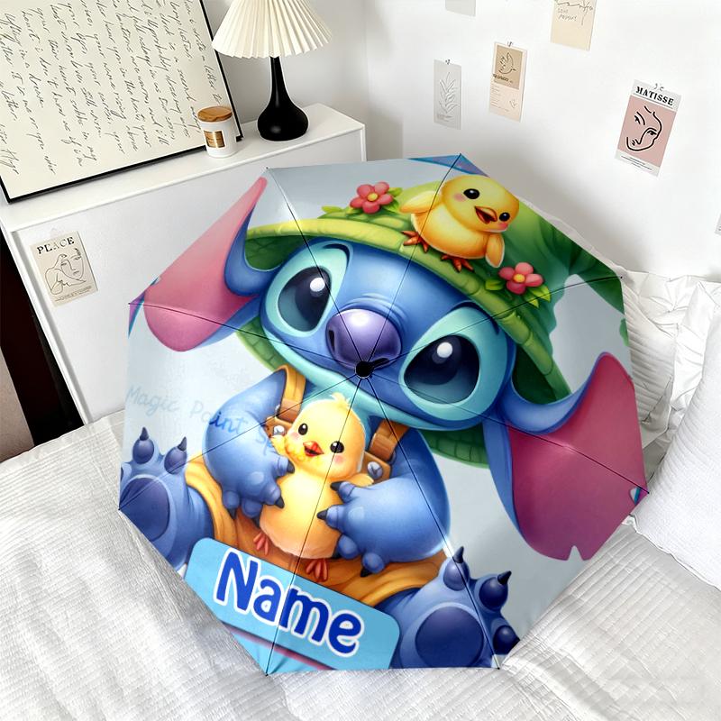 Custom Name Lilo & Stitch Umbrella Suitable All Seasons Home Travel Outdoor Activities Multi Functional Umbrella Umbrella Paraphenoid Bones Portable