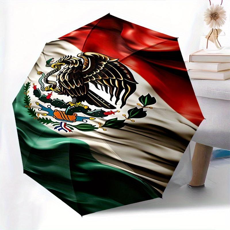 Eagle,Flag,Mexico Automatic Folding Umbrella 8 Ribs Lightweight Design, Durable Iron Frame, Compact and Portable, Ideal Birthday or Christm