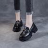 Platform Shoes Spring Summer Genuine Leather Loafers Women'S Metal Buckle Single Shoes Elevated Thick Sole Small Leather Shoes