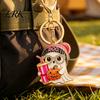 Alloy Ghost Keychain Halloween Cartoon for Backpack, Holding Milk Spooky Accessories Tea Pumpkin Keyring, Handbags Backpack Metal Key Holder