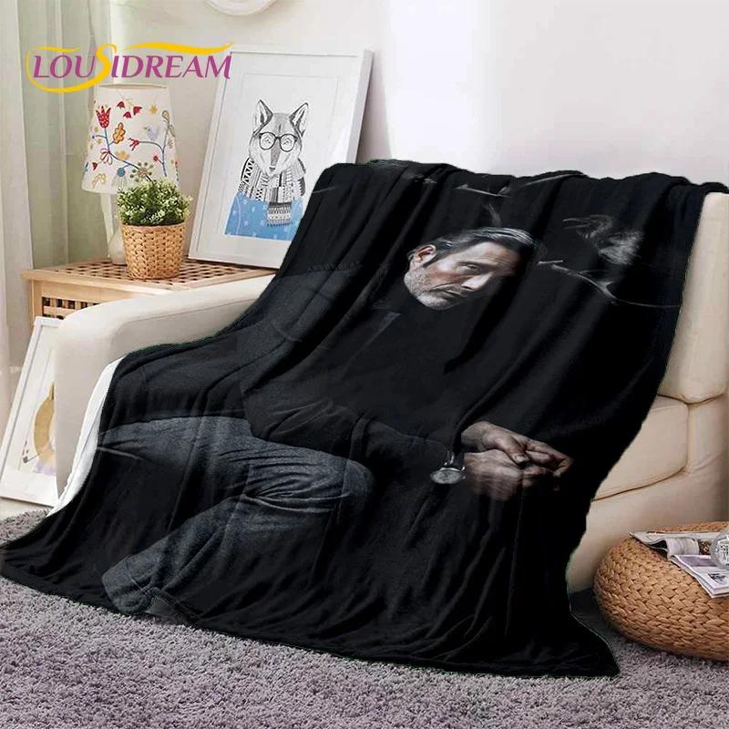 Mads Mikkelsen 3D Schauspieler Star Weiche Flanelldecke für Betten Schlafzimmer Sofa Picknick, Überwurfdecke zum Zudecken Outdoor Freizeit Nickerchen Geschenk