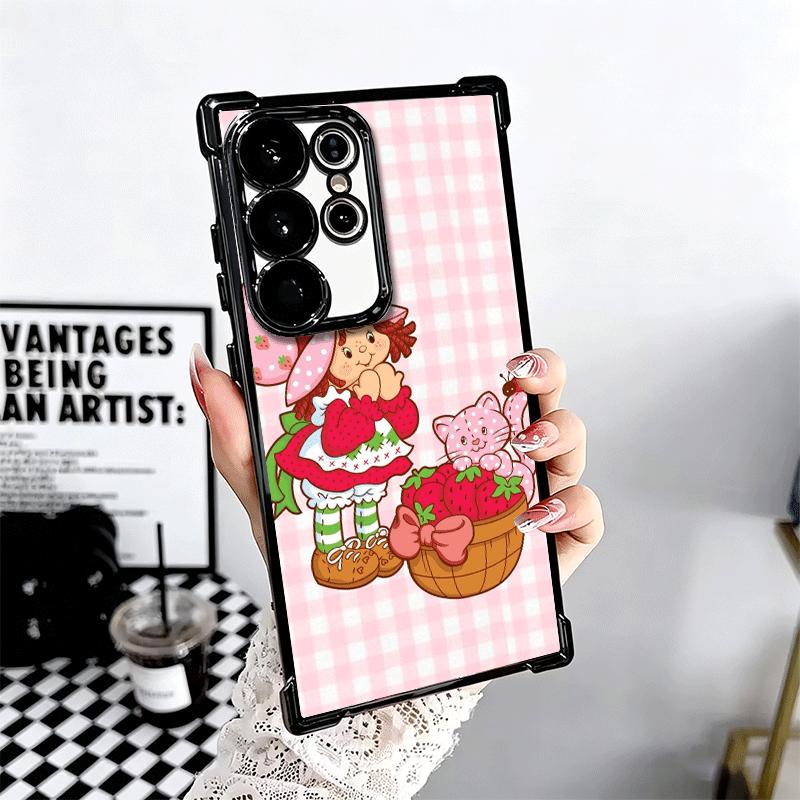 Strawberry Sh-SHortcake Soft Phone Case For Samsung Galaxy S26 Ultra S25 Edge S24 FE S23 Plus S22 S21 + S20 Plating Anti-Fall Fu