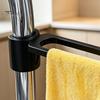 Space Saving Kitchen Gadget Dish Towel Holder for Sink Faucets, Double Rod Snap-on Adjustable Rag Storage Hanger Angle Organizer, 3D Print PLA