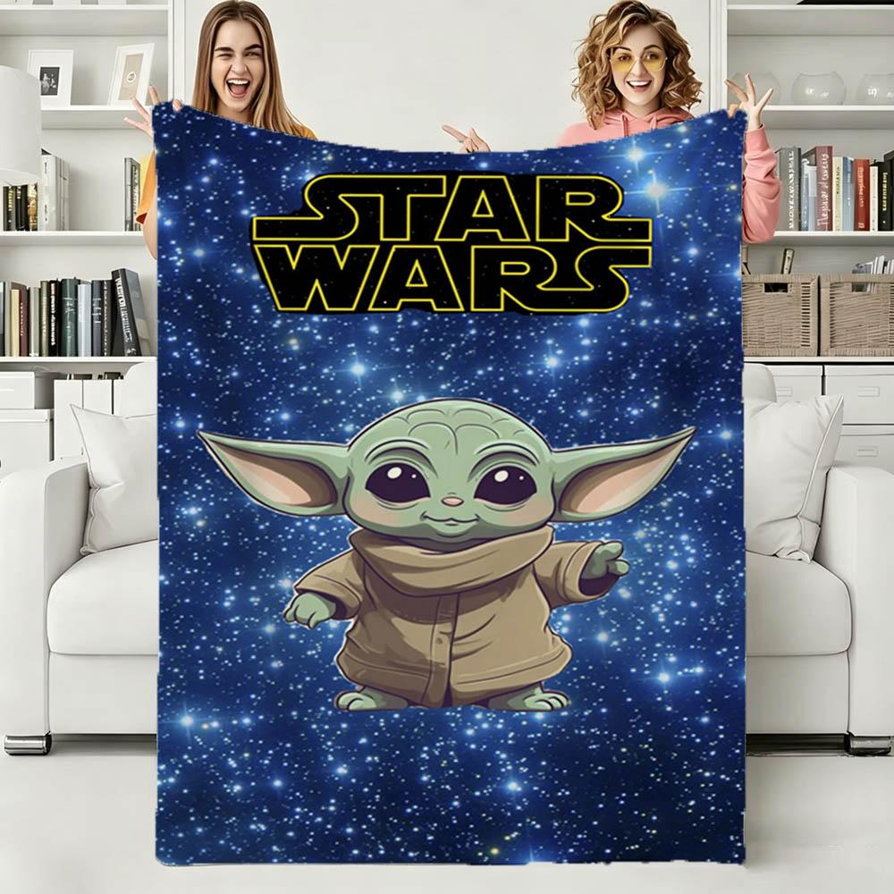3D The Adorable Yoda Cute Movie Flannel Blanket Soft Throw Blanket Art for Home Decor Bedroom Bed Sofa Picnic Cover Kids Gifts