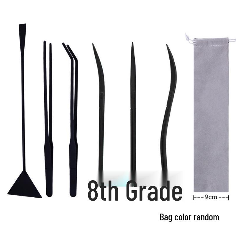 Aquatic Plant Trimming Kit: Stainless Steel Tweezers, Scissors, Clips, Flat Sand Shovel, Algae Scraper, Fish Tank Cleaning Supplies