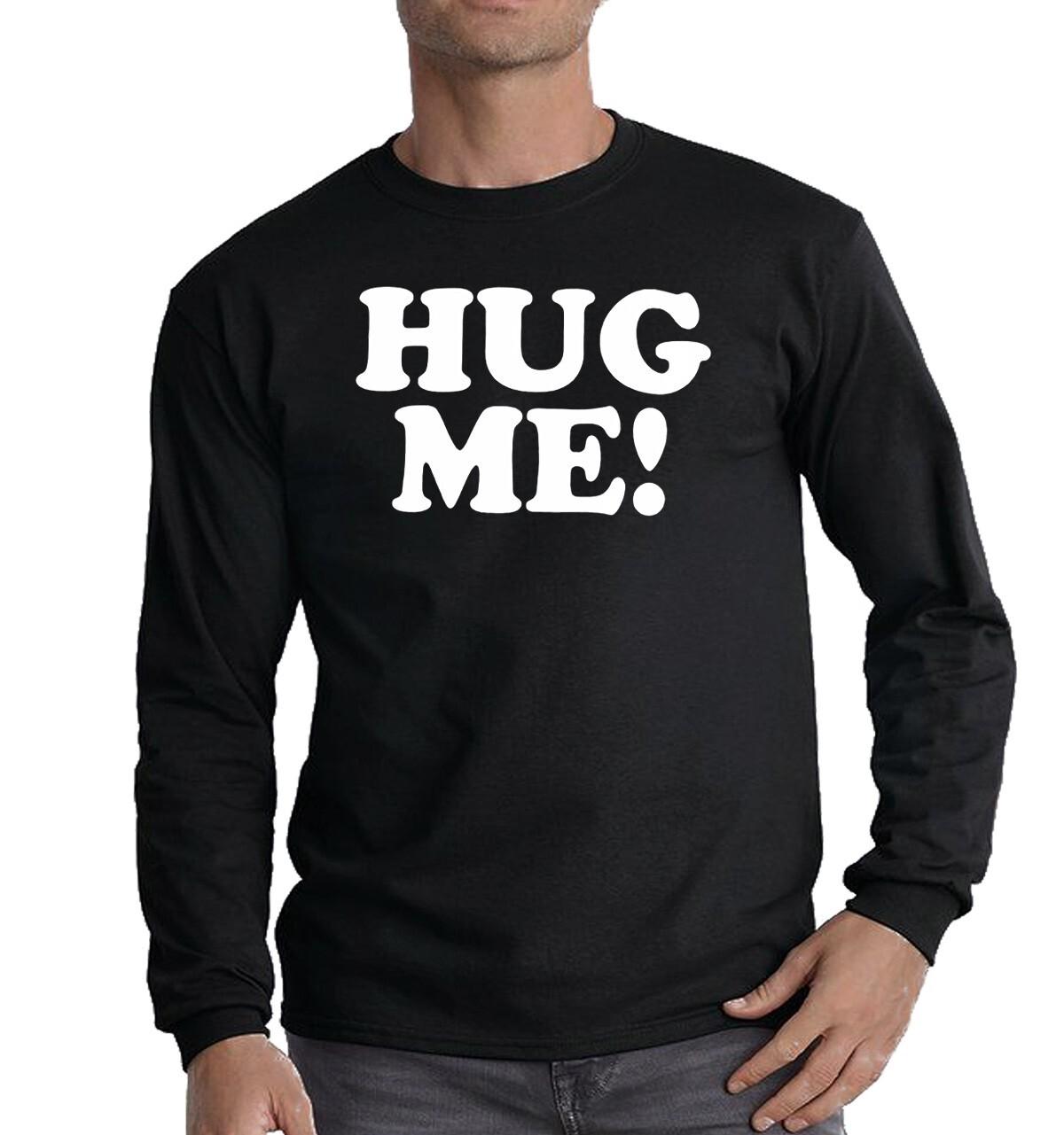 

New Hug Me Long Sleeve T-Shirt Mens Cute Hugging Funny Novelty Fashion Tee Top S разноцветный