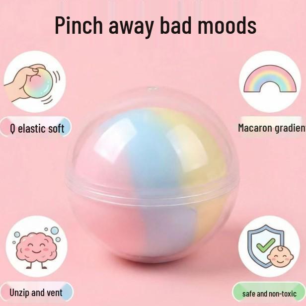 Rainbow Decompression Squeeze Toy - Handmade Slow Rebound Crispy Balls