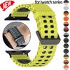 Silicone Band For Apple Watch Series 11 10 9 8 7 6 SE3 Sport Strap Two Tone Bracelet For Iwatch Ultra 3/2 49mm 38 40 42 44 46mm