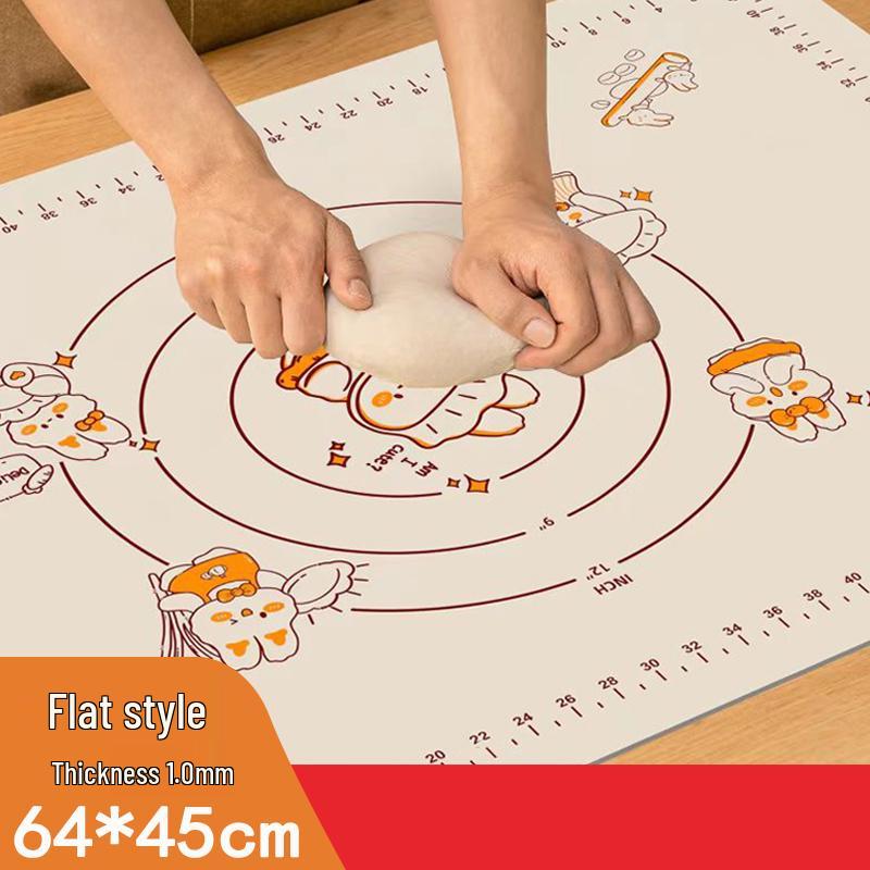 Non-Slip Food-Grade Silicone Kneading Mat and Rolling Pin Mat for Baking and Dining
