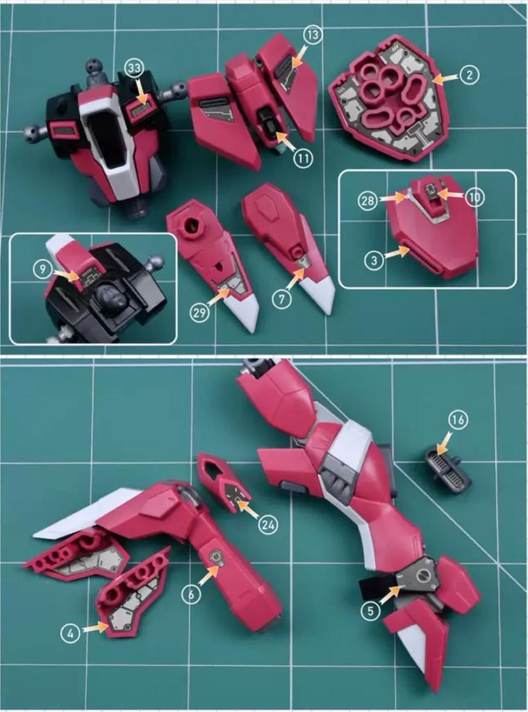 HG 1/144 Infinite Justice Nishiki Modification Detail Up High-Quality Metal Parts with Water-Transfer Decals