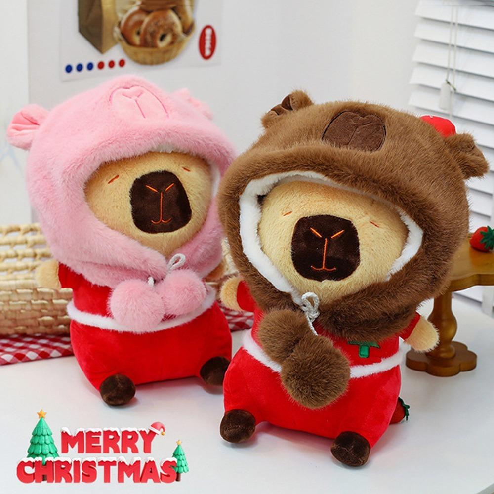 Elk Capybara Plush Toy Santa Claus Capybara Fluffty Doll Capybara Plush Doll  Home Decor