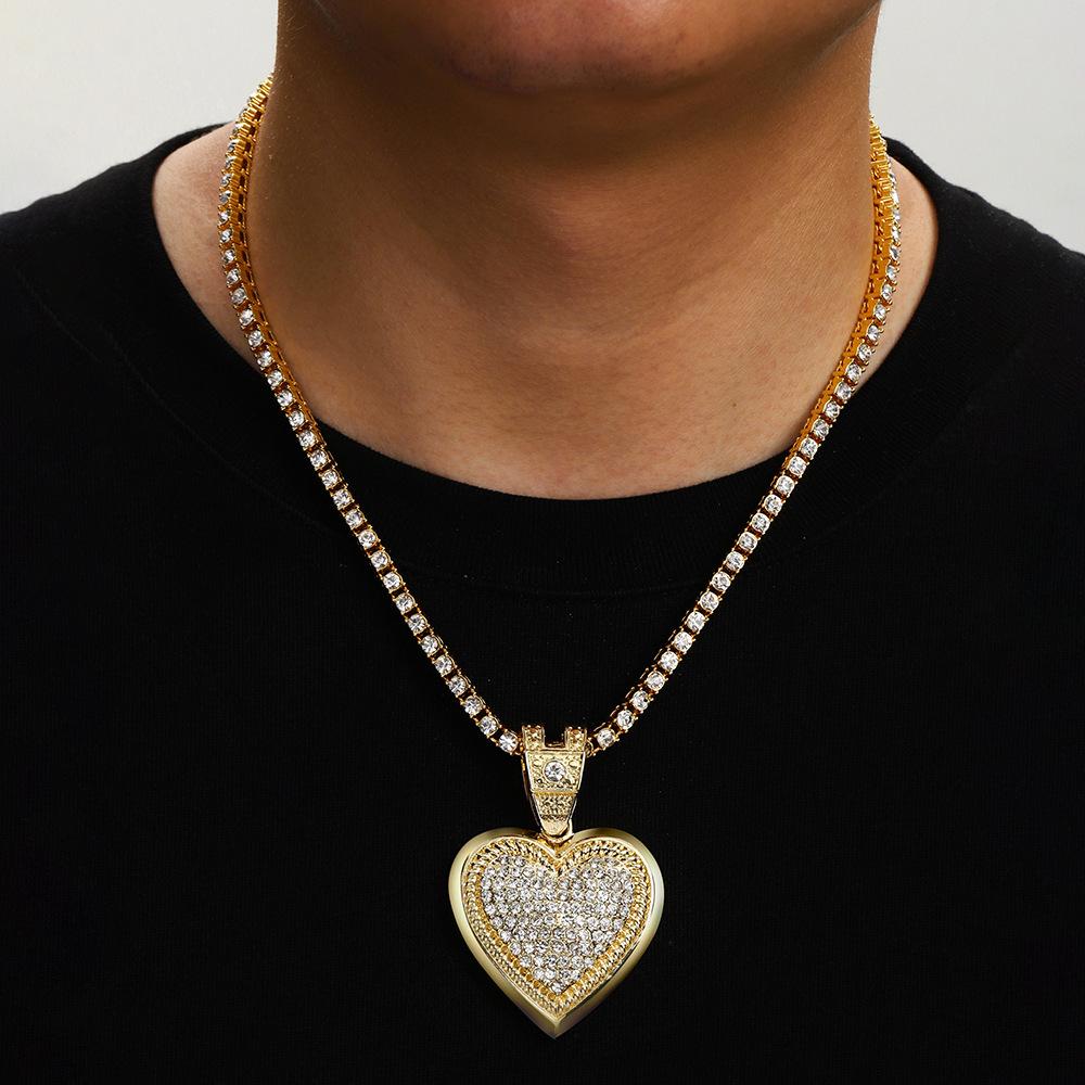 Wind Love Pendant Hip Hop Cold Wind Diamond Hip Hop Men'S Necklace Accessories