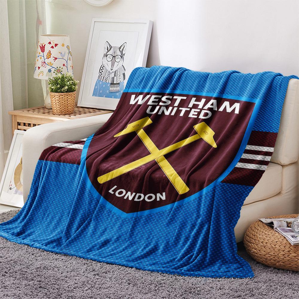 West Ham United Flannel Blanket, High quality Comfortable for All Seasons, Home Decor, Warmth and Comfort