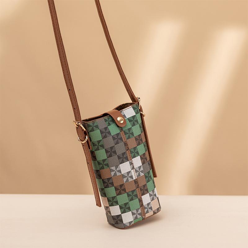 

Сумка для мобильного телефона, сумка-мессенджер, женская маленькая сумка, маленькая и легкая мини-сумка-ведро, маленькая сумка для мобильного телефона через плечо. коричневый