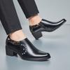 Fashion Leather Men Dress Shoes High Heel British Mens Elevator Business Shoes Wedding Party Male Oxford Footwear Increasing 5.8cm