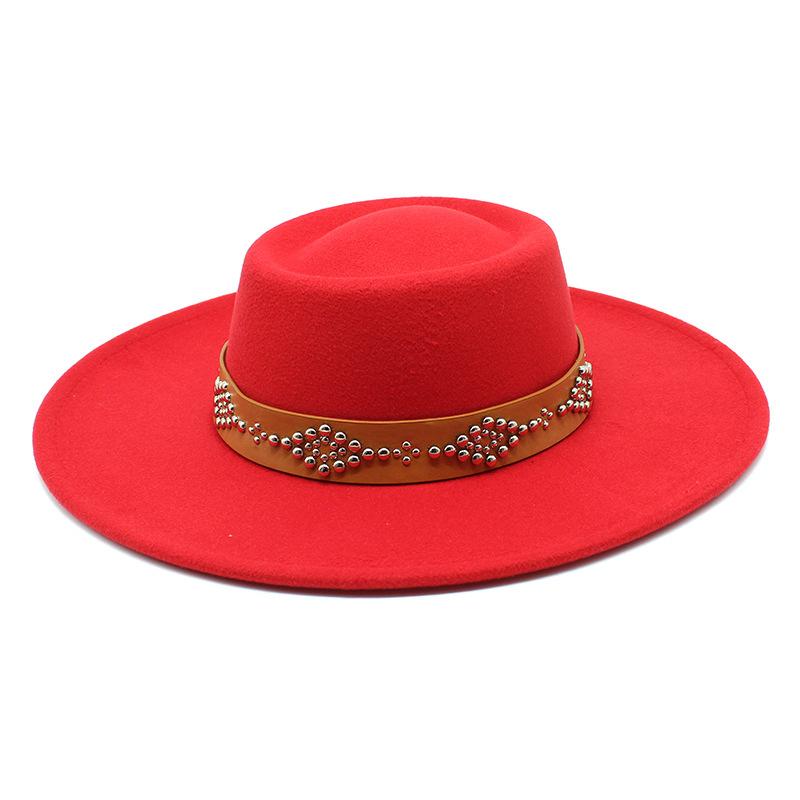New Fedora Hats For Women 9.5cm Wide Brim Khaki Black Felted Dress Hat Panama Church Men Jazz Hat Sombreros De Mujer
