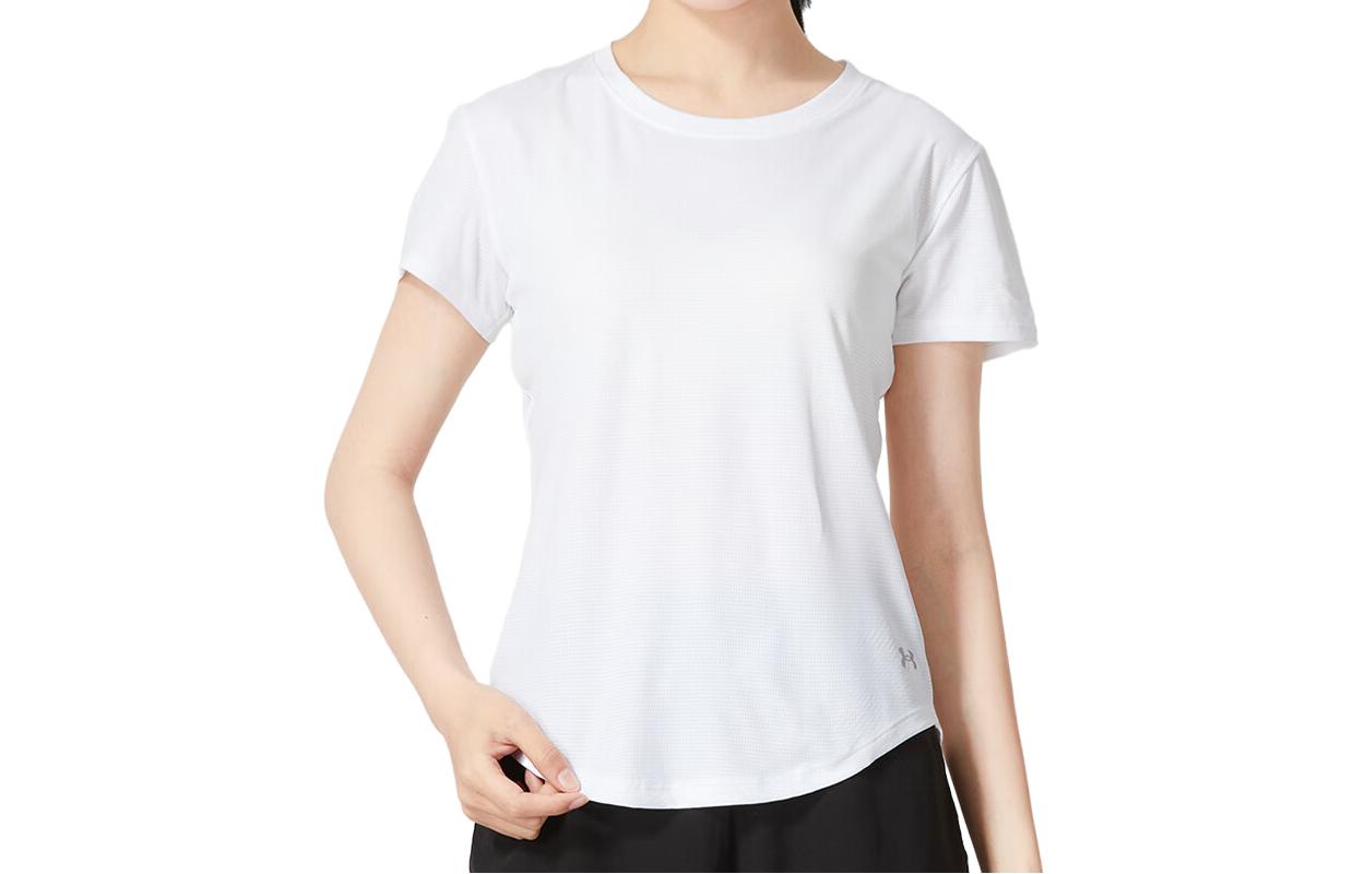 Under Armour Women s Coolswitch Fitted Short Sleeve Running T-shirt White 1373399-100 L