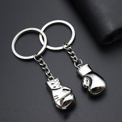 2Pcs Special Collections Boxing Gloves Keychain Anti-oxidation Practical Creative Metal Mini Boxing Gloves Keychain
