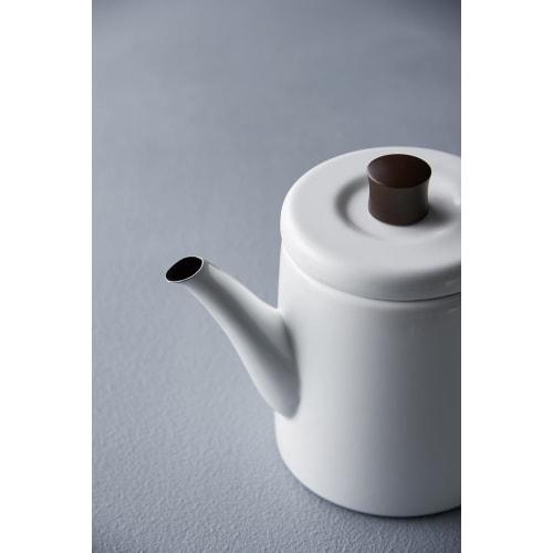 Nodahoro Enamel Kettle, 1.5L, Gas/IH Compatible, Made in Japan, White, PTR-1.5KW