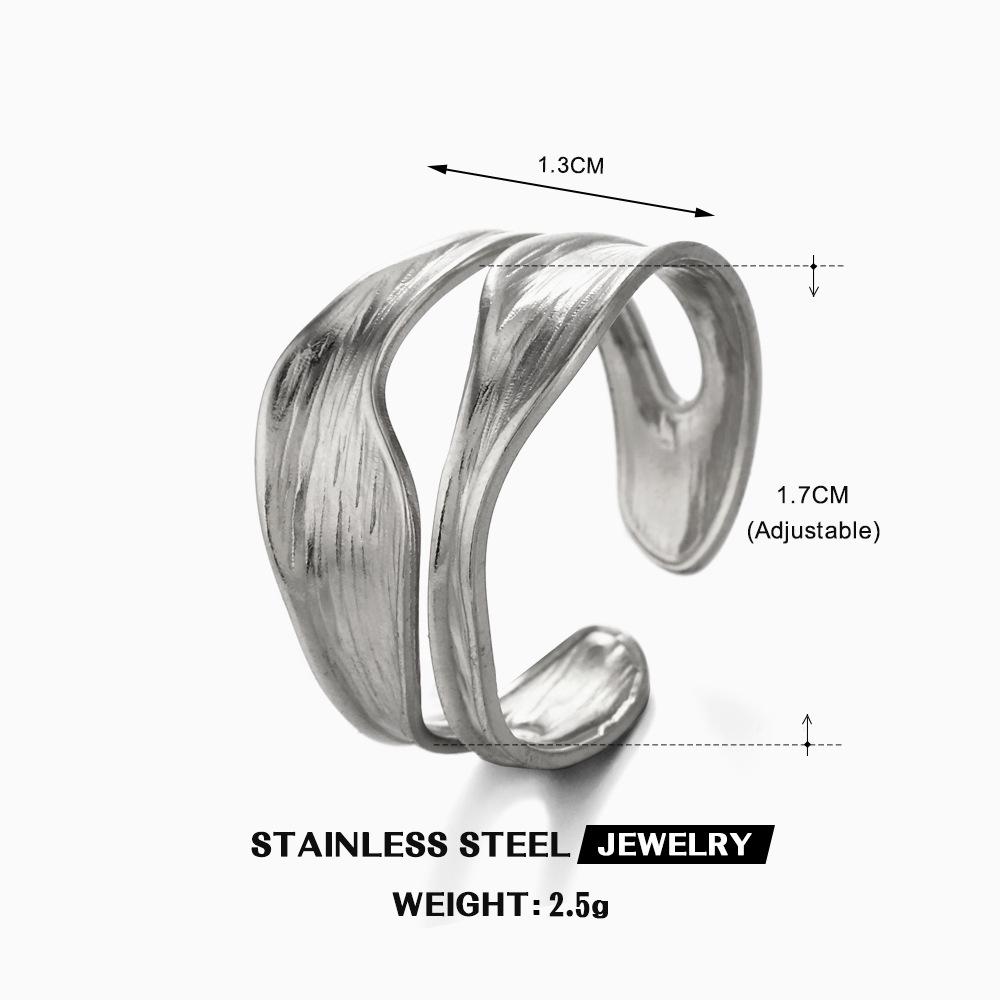 Multi-Layer Geometric Opening Adjustable Rings for Women Fine Jewelry Minimalist Accessories resizable