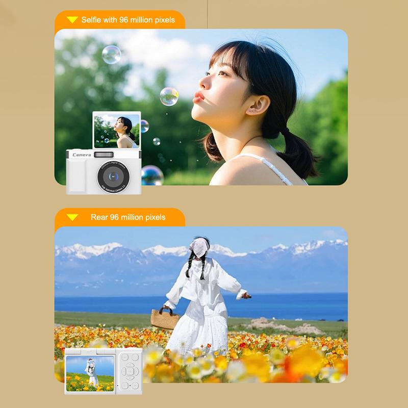 Ccd Digital Camera Travel 180°Flip Screen Selfie Camara 96Mp Autofocus 8X Zoom Entry-Level Kids Camara Portable Card Camera