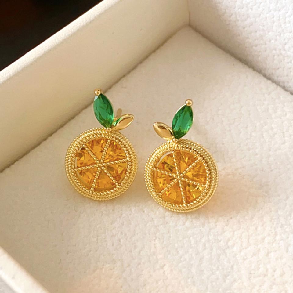 Environmentally Friendly, Fresh And Sweet Lemon Earrings, Fashionable And Versatile, Niche Design Earrings With A High-End Feel
