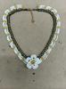 French Resort Style Stainless Steel Beaded Necklace with Glass Beads - Light Luxury Niche Design