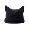 New Japanese Streetwear Harajuku Beanie Little Devil Striped Knitted Hat Women Girls Autumn Winter Cute Cat Ears Cap