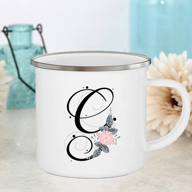 

Кружки с буквами и цветами, Свадебные, Креативные, для кофе, вина, напитков, десертов, молока, сока, Эмалированные кружки с ручкой, Посуда для напитков, Подарки для подружек невесты 360ml