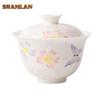 100ml Hand-painted Cherry Weaving Butterfly Gaiwan Vintage Tea Tureen Tea Bowl With Lid Kit Tea Maker Cover Bowl Cha Ornaments