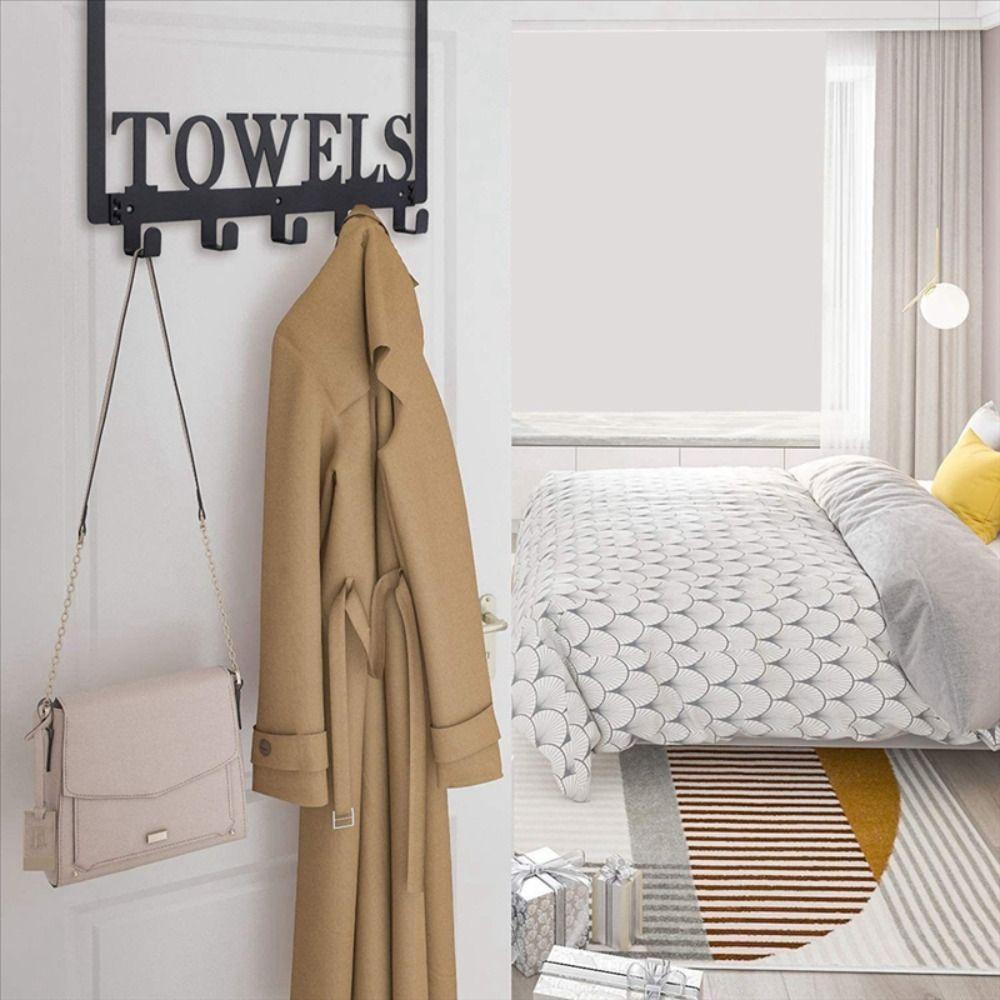 No-Punch Bathroom Coat Hooks Wall Mounted Door Hooks Bath Towel Storage Rack Toilet