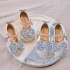 2025 New Girls' Princess Sandals: Rhinestone Bow High Heels for Medium & Large Children - Perfect for Summer & Dance Performances