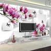 Fashionable Interior Design Photo Wallpaper 3d Stereo Square Orchid Reflection Mural Living Room Tv Backdrop Wallpaper